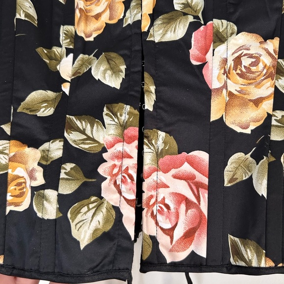 Corset Lace Up Back Metal Clasps Floral Design sweetheart fairycore regencycore - Picture 5 of 5